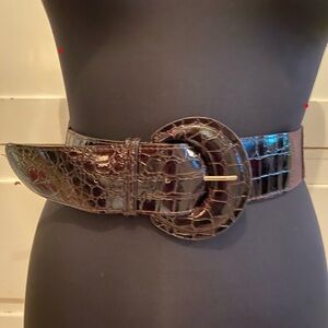 Crocodile Textured Brown Belt